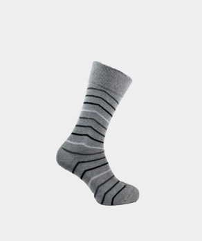 Chaussettes en coton Gris - Rayure inclinée